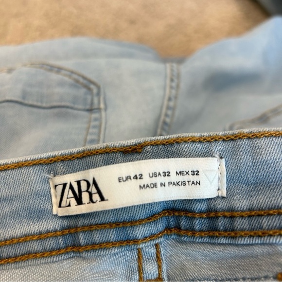 ZARA men’s light wash distressed denim jeans Sz 32 - Picture 6 of 12